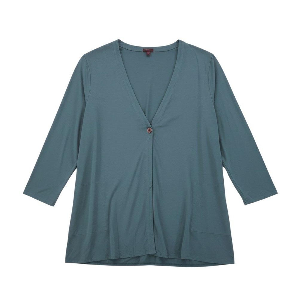 J Jill Wearever Womans Cardigan Size 3x Teal Fall Autumn Holiday Thanksgiving